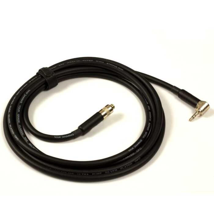2m Stereo Headphone Extension Cable. Straight to Angled. Van Damme 