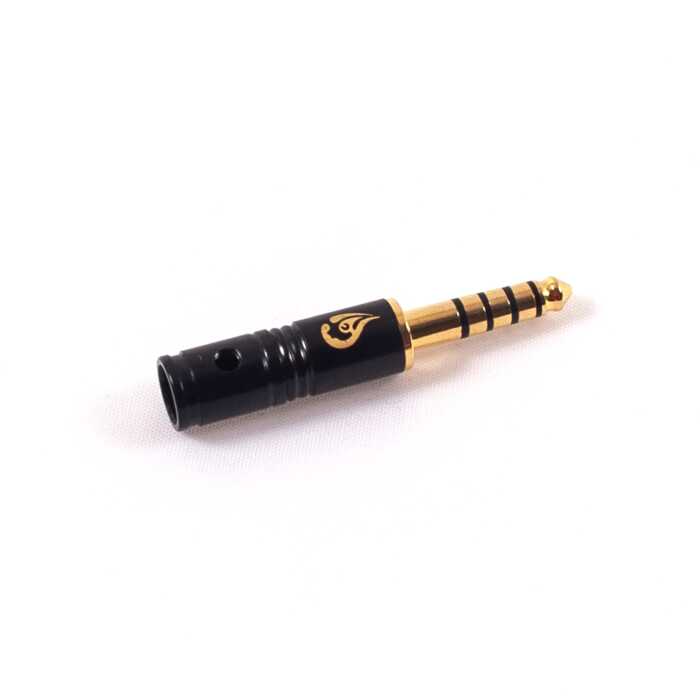 4.4mm 5 Pole TRRRS Plug Male Audio Connector. Gold Plated. Cable Size Up to 6 mm