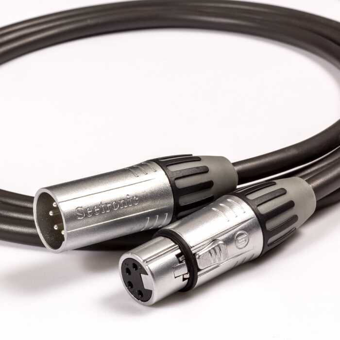 4 Pin DC Power Cable. FLEXIBLE Male to Female XLR Lead. Low voltage