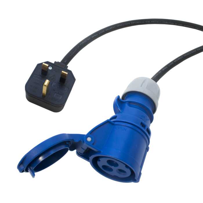 16 amp to UK Plug H07rn-f Tough Rubber Hook up Lead. PCE Shark 16a socket cable. 3x1.5mm Conductors. EU. UK. AUS. USA plugs.