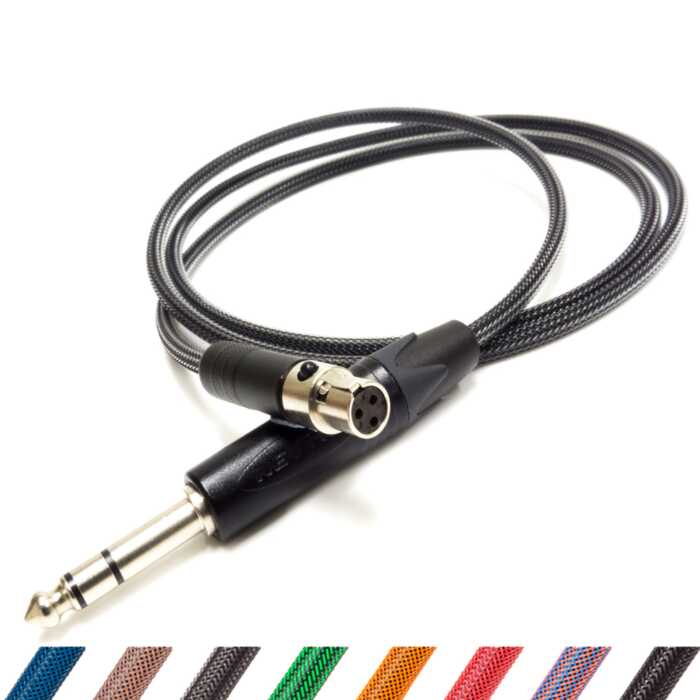 Premium Braided AKG Headphone Replacement Cable. Techflex Coloured Braiding Switchcraft Neutrik