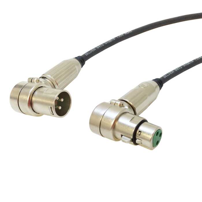 Belden Low Impedance Balanced XLR Lead. Angled Male to Angled Female. Active Monitor