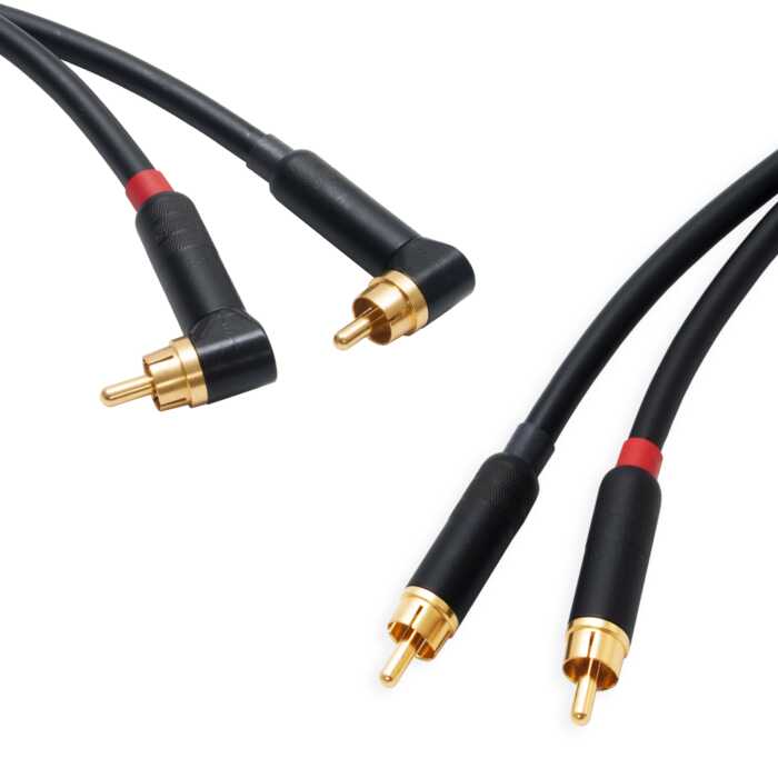 Star-Quad RCA Stereo Pair. Angled Dual Phono. Van Damme Cable. Gold Plated RCAs