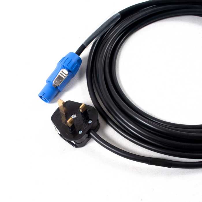 Blue Locking Speaker & Amp Power Lead UK Plug to Twist Lock Mains Cable