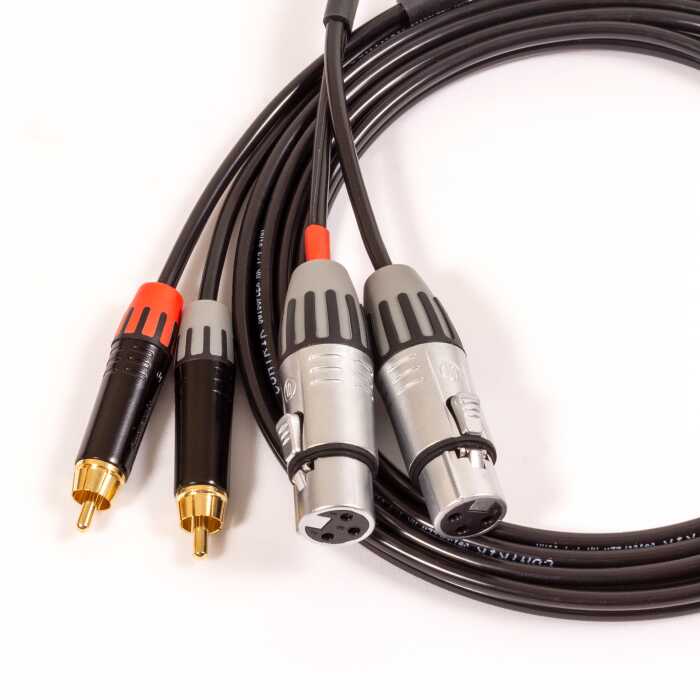 Female XLR to RCA Interconnect Cable. Left & Right Pair. Phono. Cinche Lead
