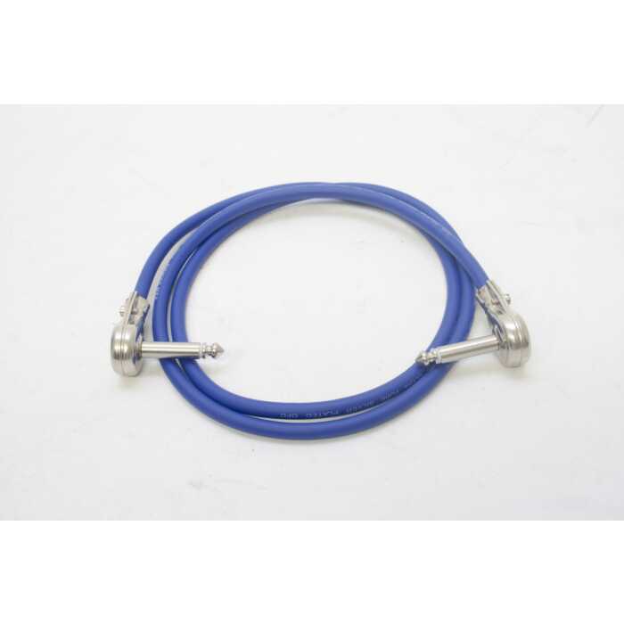 1m Van Damme Blue Instrument Cable, Silver Switchcraft Pancake Jacks, Pedal board cable