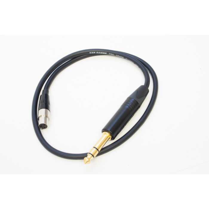 50cm Black Van Damme Pro Patch Microphone Cable. Switchcraft TA3F to Neutrik Gold Stereo Jack