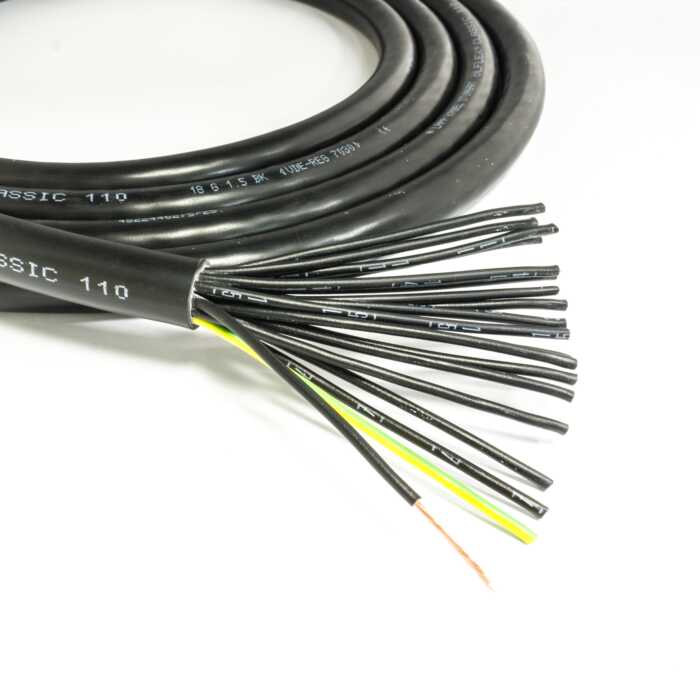 LAPP 18 Core Flexible Mains Cable. 240v Black Socapex Lighting Flex
