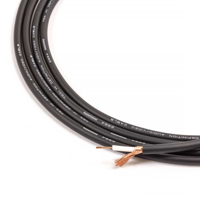 Mogami Subminiature Coaxial Video Audio Cable. 75 ohms. Thin Black Cable. 2964.