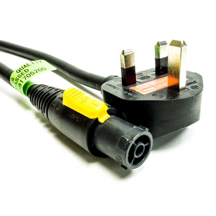 Neutrik TRUE 1 Molded Powercon to UK Plug. TOUGH H07RN-F cable