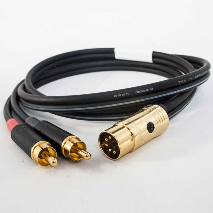 Quad Premium Aux Input Cable. 5 Pin Din to Dual Phono RCA Cinche. Mogami Coax