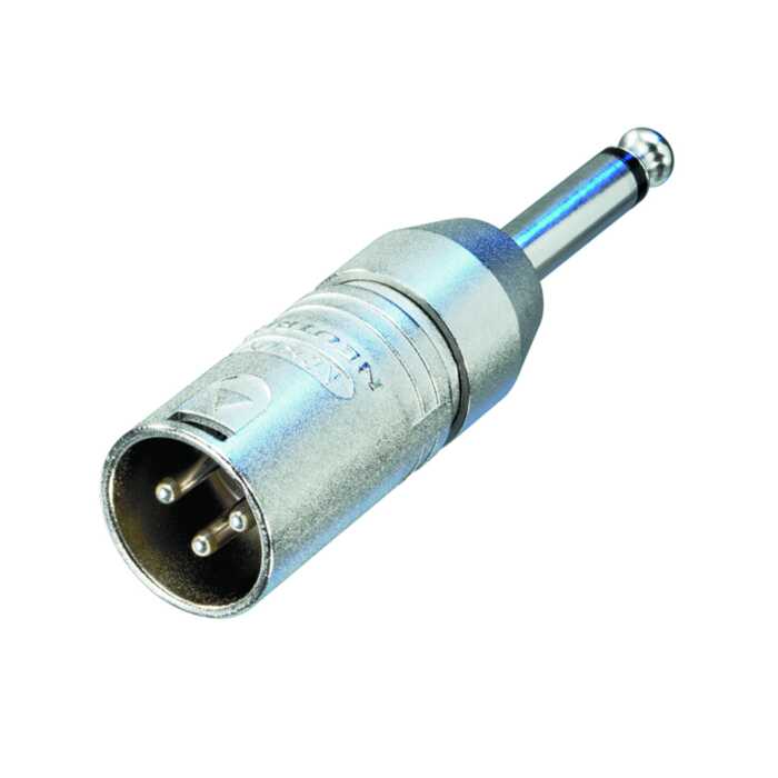 Neutrik NA2MP 3 Pin XLR Male to Mono Quarter Jack Plug. Audio Adaptor Convertor