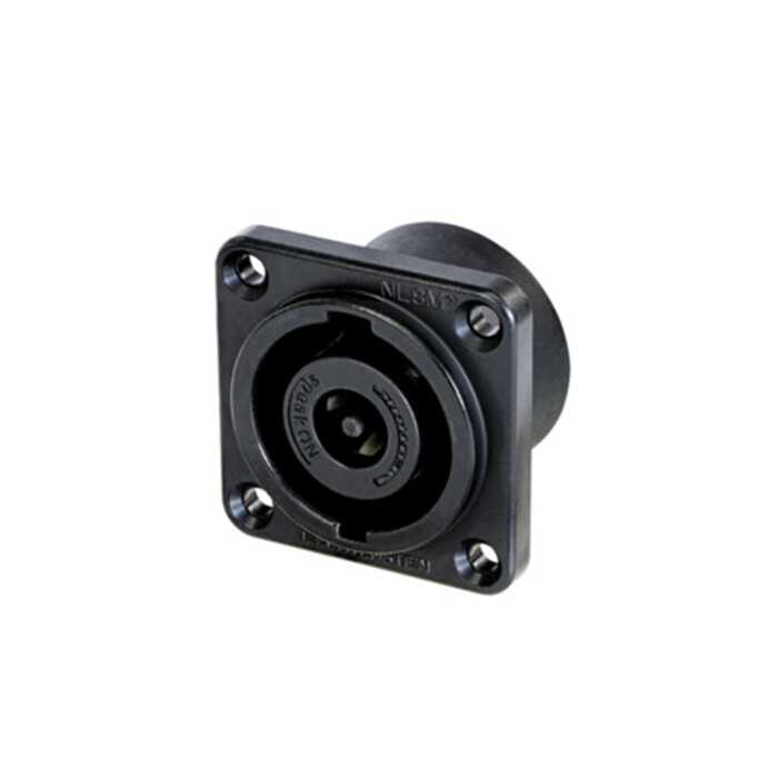 Neutrik NL8MDXX-V-BAG Black 8 Pole Male speakON Chassis Connector