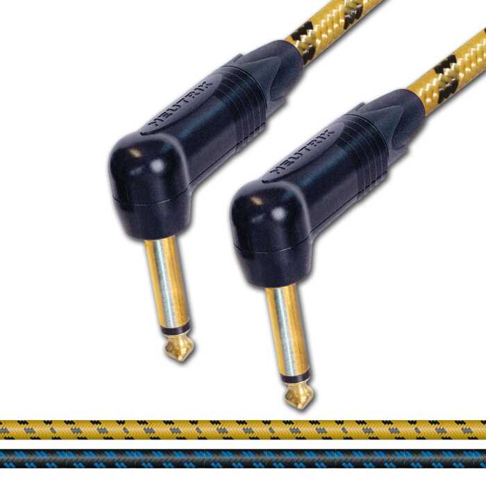 Sommer SC Classique Vintage Cable. Gold Angled Mono Jack to Jack Lead.