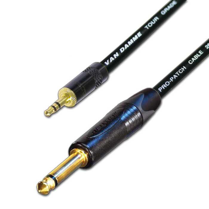 Stereo Mini jack to Mono 1/4" Jack Lead Black