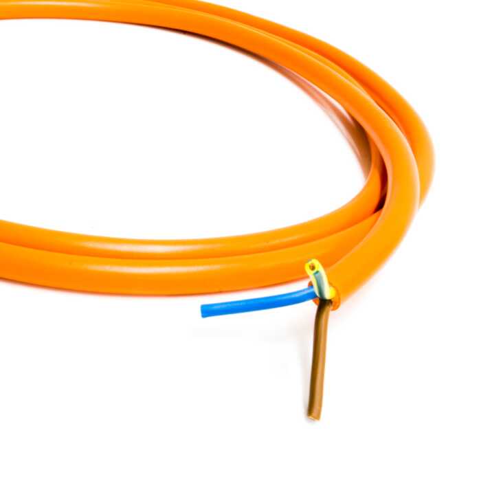 Orange Flexible Mains Cable 2 & 3 Core Outdoor Garden Flex