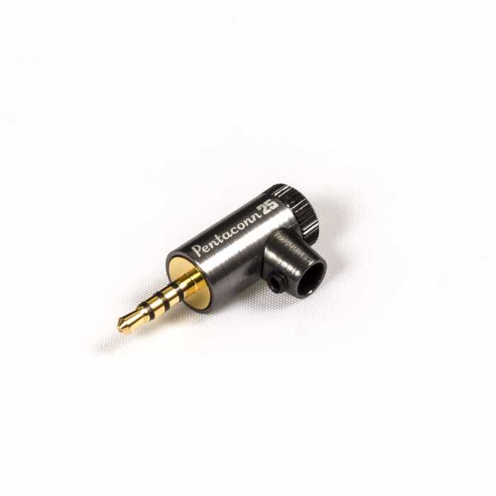 Pentaconn 2.5mm Balanced TRRS Angled Male Plug. Headphone. DAC