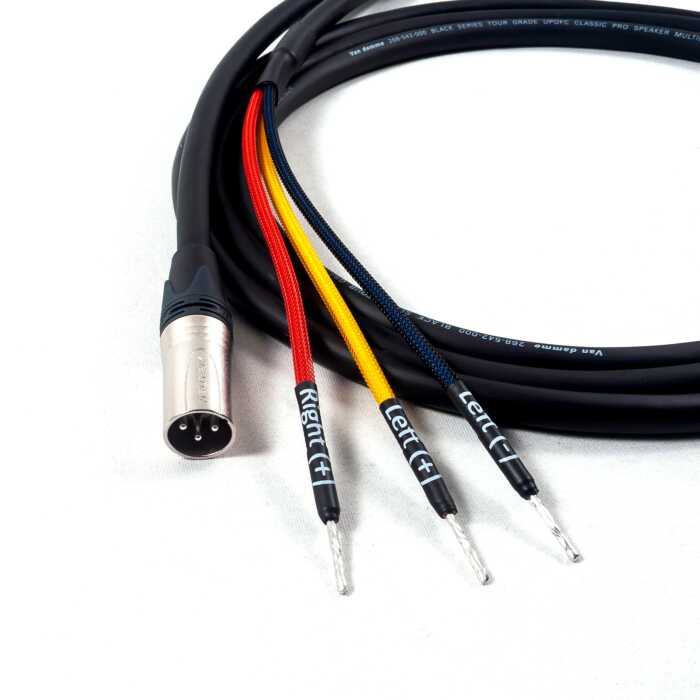 REL Acoustics 3 Wire Sub Speaker Cable. Neutrik Male XLR to Bare end. Subwoofer