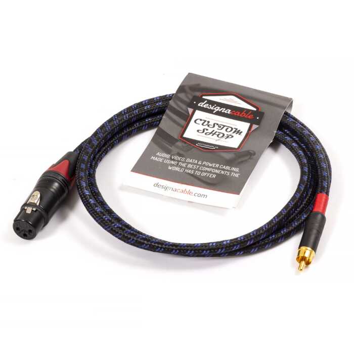 Neutrik 3Pin Female XLR to Switchcraft RCA. Sommer Black & Blue 1.5m Red Boots