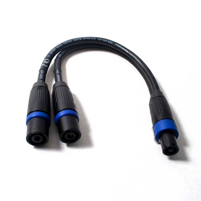 Speakon Breakout Cable. Female to Dual Male Sockets