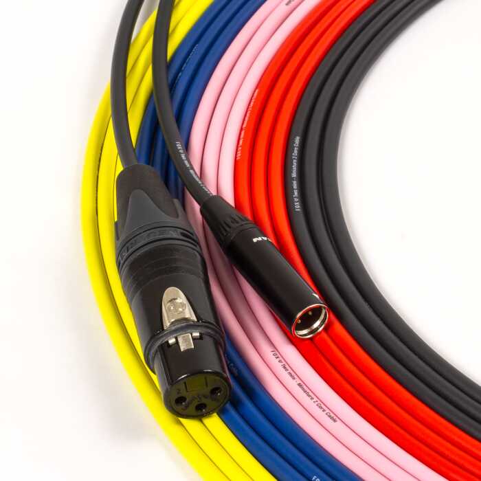 TA3 Style Mini XLR Cable. 3 Pin Standard Female to Mini Male