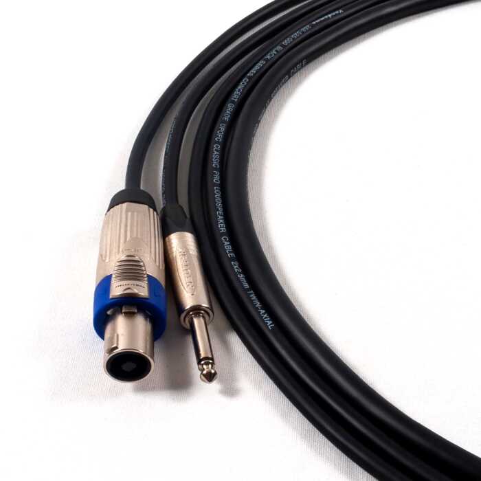 Tour Grade Van Damme Speakon to Mono Jack PA Speaker Cable.