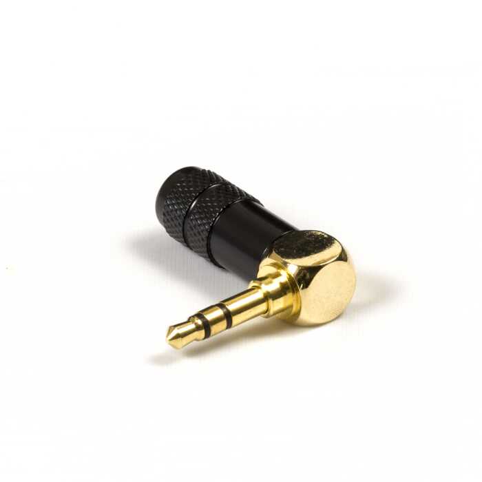 Gold plated Stereo 3 Pole Male Plug 3.5mm Angled Audio Connector Mini Headphone Plug