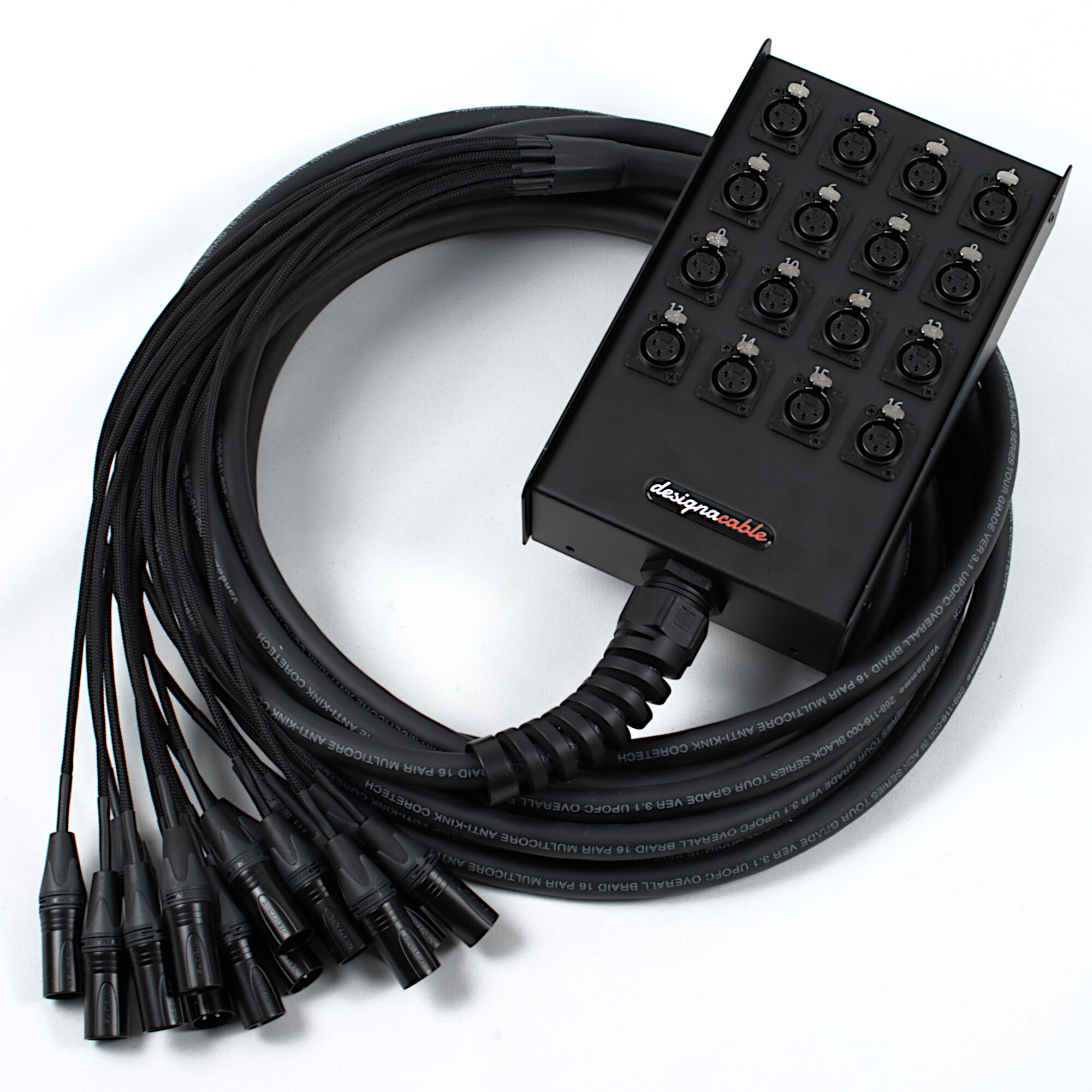 16 Way Stage Box, Neutrik XLRs, Van Damme Black Series Snake Cable