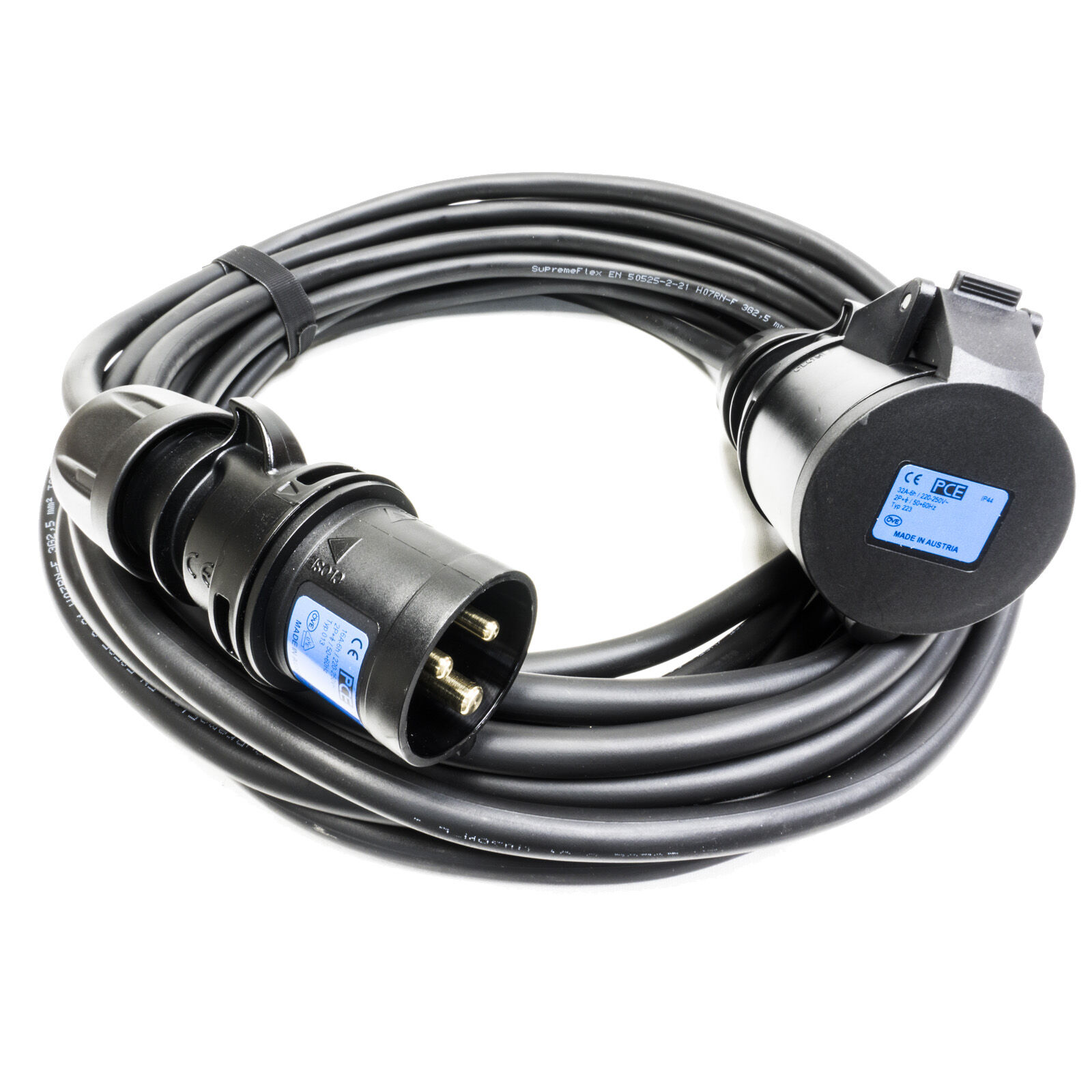 Adattatore CEE Da 16 A A 32 A – Spina Maschio 16A A Presa Femmina 32A, Cavo In Gomma, IP44, 220-240V