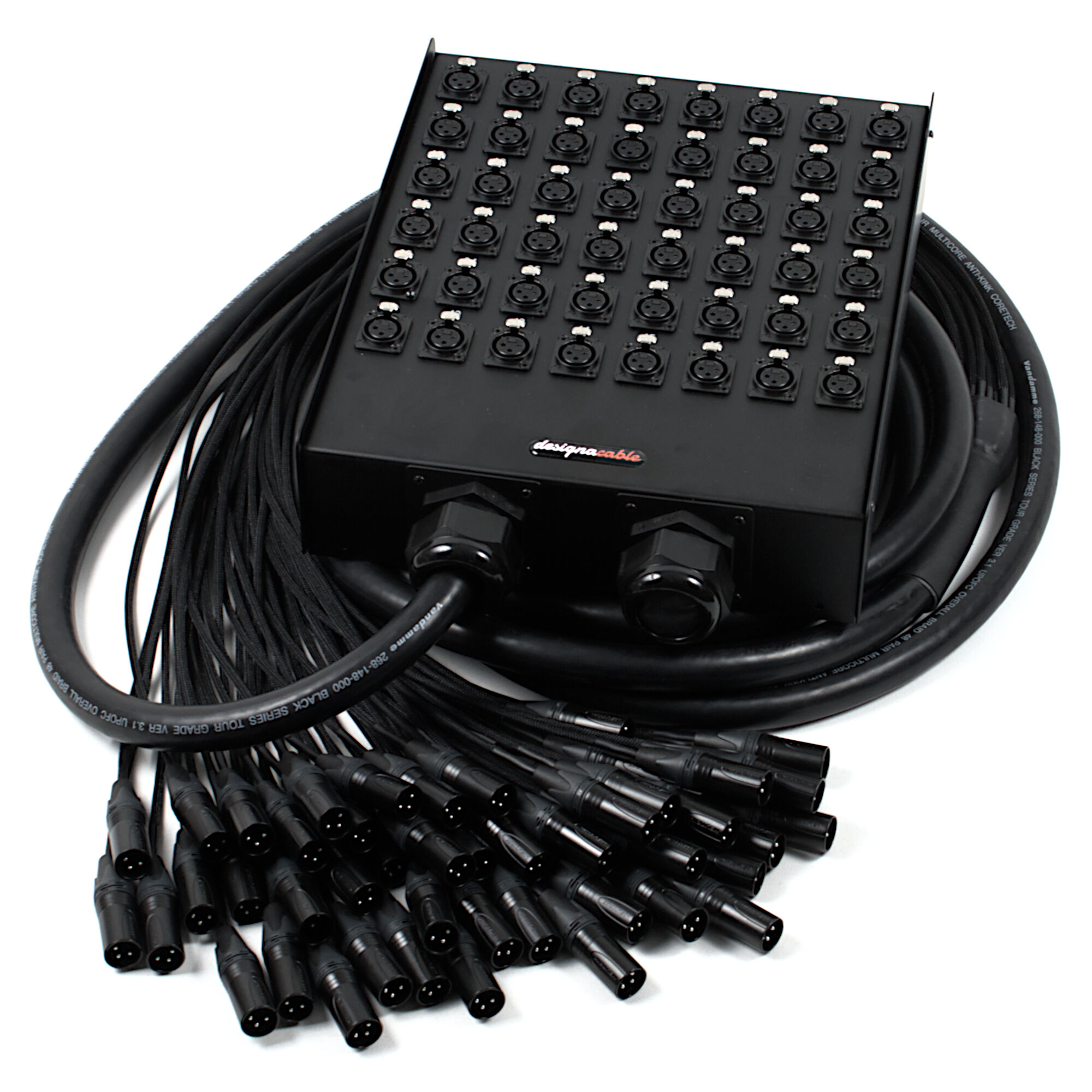 48 Way Stage Box, Neutrik XLRs, Van Damme Black Series Snake Cable