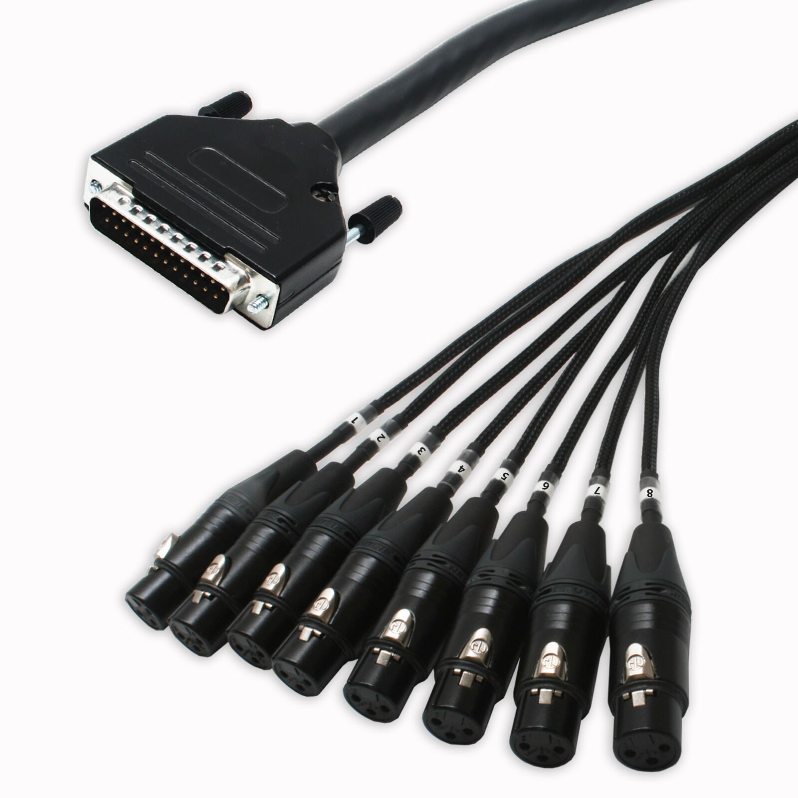 25 Pin D Sub to Female XLR Cable. Serial db-25 MOGAMI Multicore