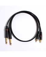 75cm Dual Stereo Cable, UnBalanced 1/4" TS Jack To RCA,NP2X-B TO NYS373 BLACK MOGAMI 2965
