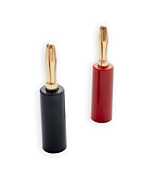(Pair) Gold Plated 4mm Banana Plugs. Screw or Solder Type Jack. Up to 6mm OD