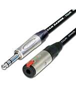 Balanced or Stereo Jack to Female Jack Socket Extension Cable
