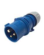16amp 240v 2P+E Ceeform Cable Mount Blue Male Plug. 3 Pole. PCE (013-6)