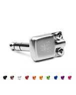 SquarePlug SP550-S Low Profile Stereo (TRS) Right Angled 6.35mm Jack. Silver 