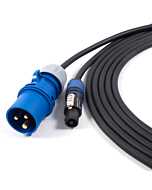 Tough Neutrik Powercon (NAC3FCA) to 16 amp Blue Plug. 3x2.5mm H07RN-F Rubber Cable