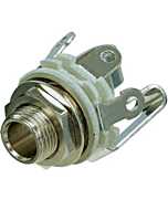 REAN NYS229L TRS Female Jack with Nut and Washer. Nickel Finish