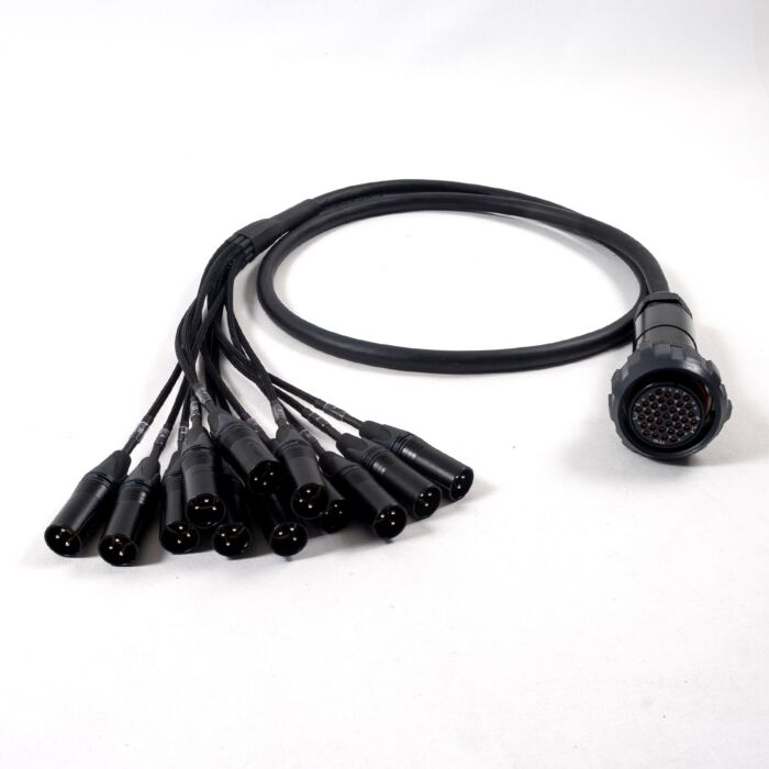 12 way VEAM. VDM Multipin to Male XLRs. Female to Male. NEUTRIK. Tough PU cable