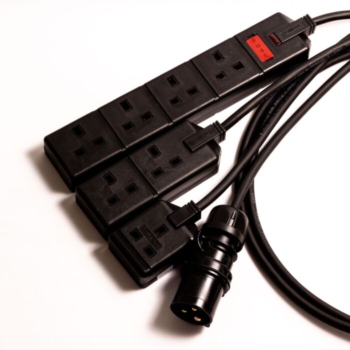 16amp Plug to 1 Gang Socket (3x1.5mm) H07RN-F Tough Rubber Cable