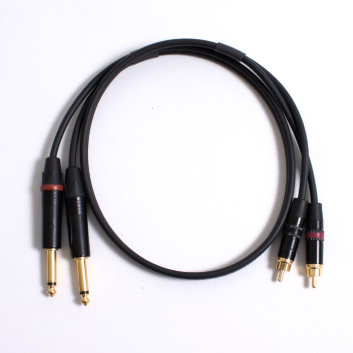 75cm Dual Stereo Cable UnBalanced 14" TS Jack To RCANP2X-B TO NYS373 BLACK MOGAMI 2965