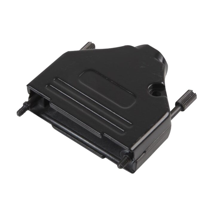 25 Pin d Sub Die Cast Metal Hood. Black Zinc with Metal Jackscrews UNC4-40