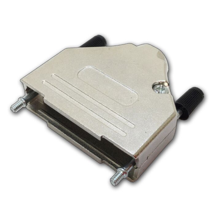 25 Pin d Sub Die Cast Metal Hood. Steel with Black Plastic Cap Jackscrews UNC4-40