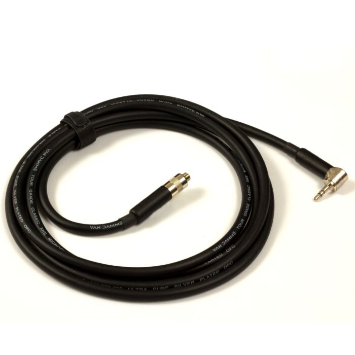2m Stereo Headphone Extension Cable. Straight to Angled. Van Damme