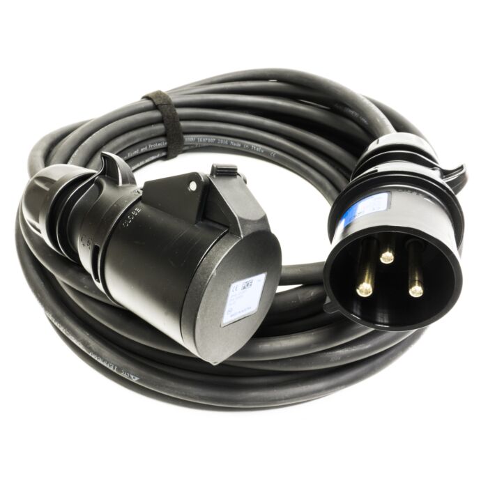 32amp Black Events CEEform Commando Power Cable. (3x6mm) 240v H07RN-F Rubber