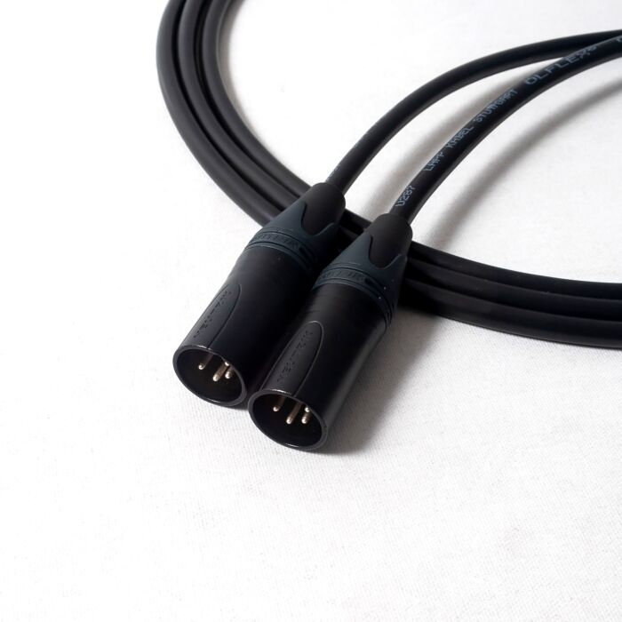 4 Pin DC Power Cable. Neutrik FLEXIBLE XLR Lead. Male to Male. Low voltage