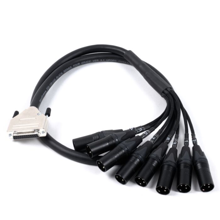 1m SILVER Female DSUB TO 8X Male XLRs NC3MXX-BAG VD 8 WAY