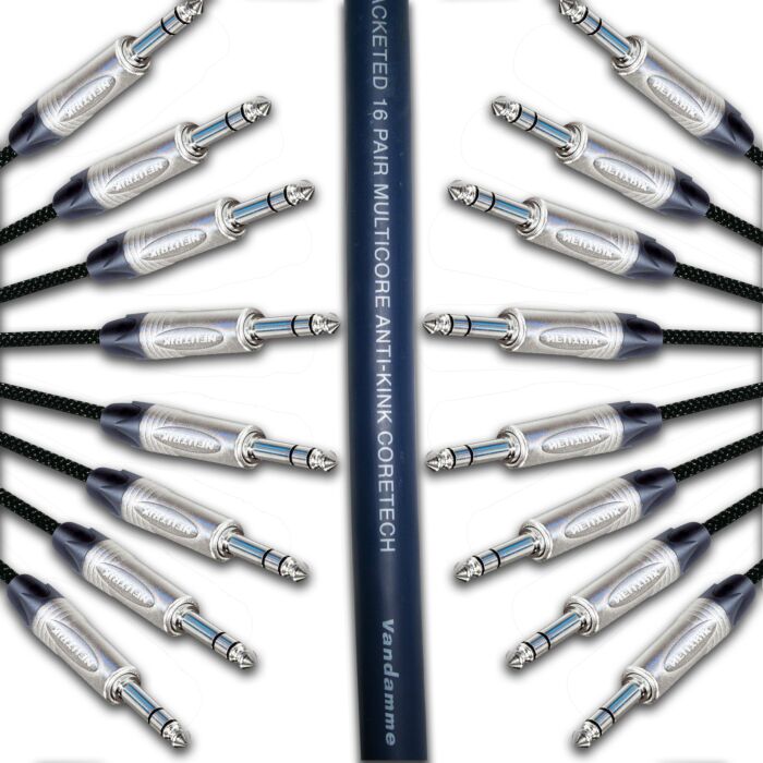 Van Damme Neutrik 8 Way Balanced TRS Jack Snake