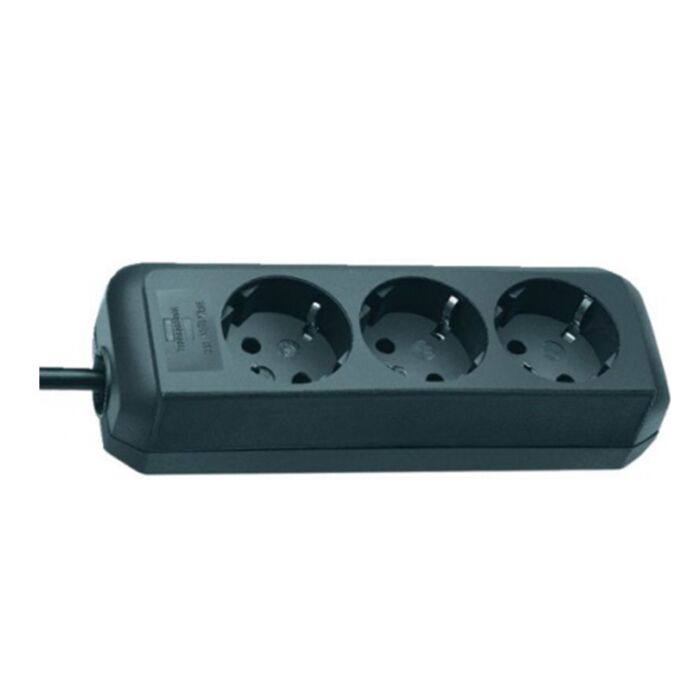 BRENNENSTUHL Euro Mains Extension Lead. 3 Gang. 1.5m Lead. Black