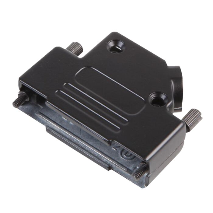 Black 45 degree. 25 Pin d Sub Die Cast Metal Hood. Metal Jackscrews UNC4-40